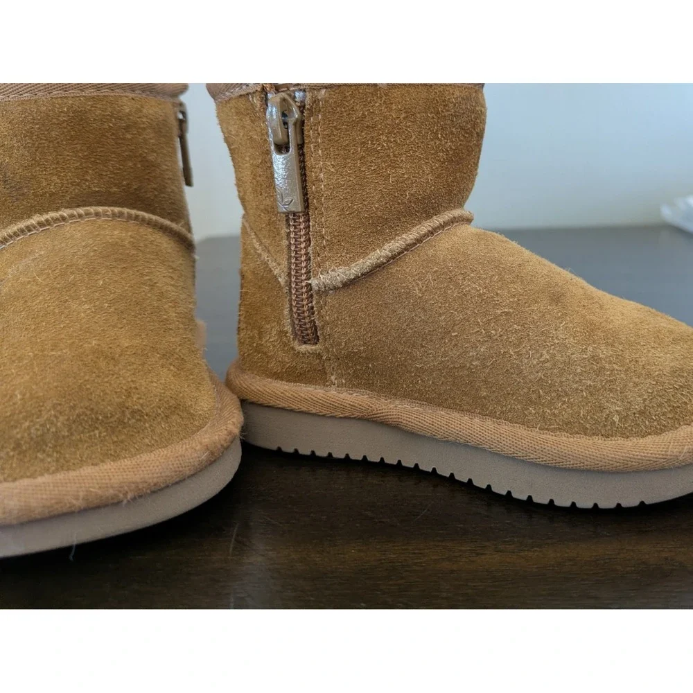 Koolaburra by UGG Brown Suede Faux Fur Lined Zip Ankle Boots Toddler 5
